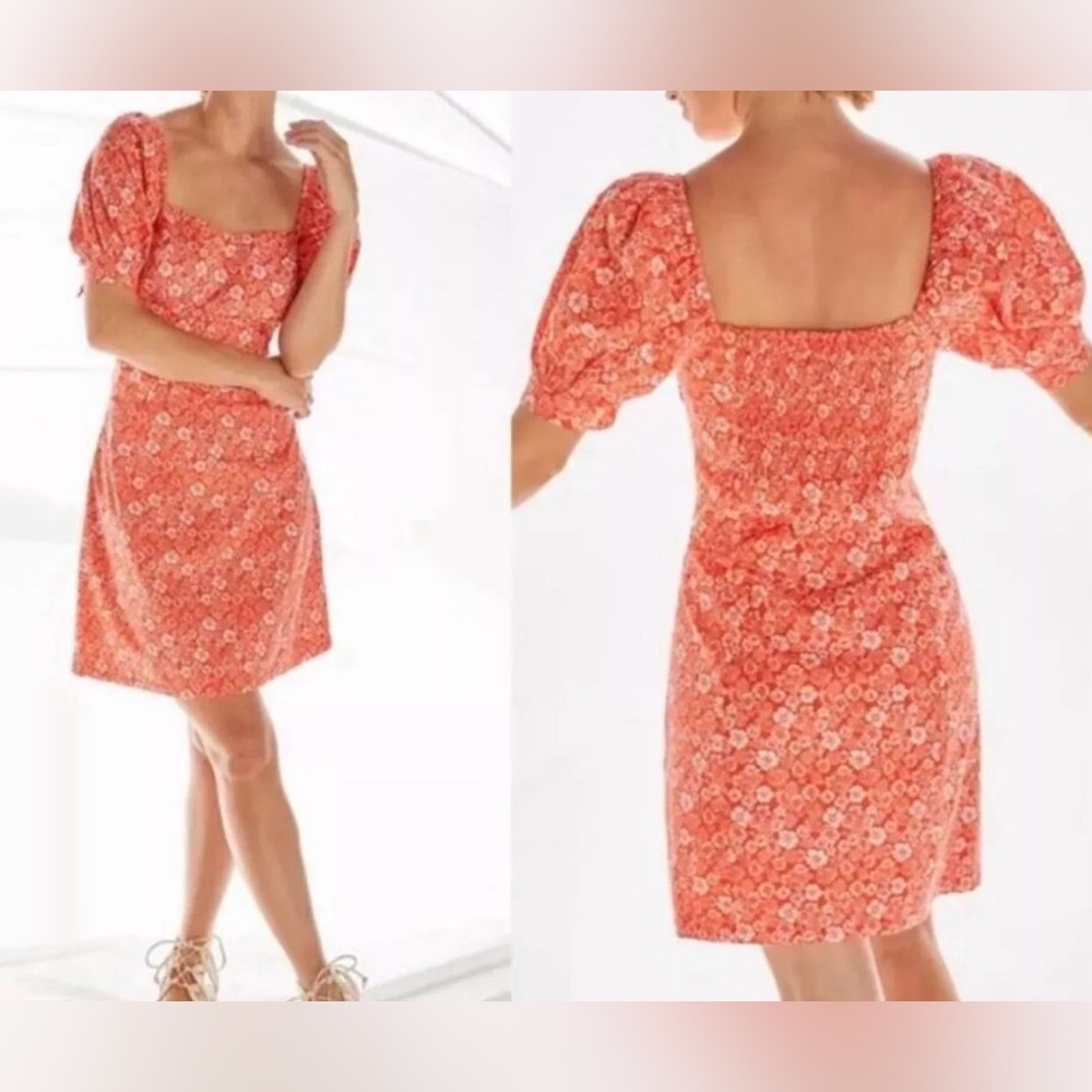 Anthropologie Floral Puff Sleeve Dress